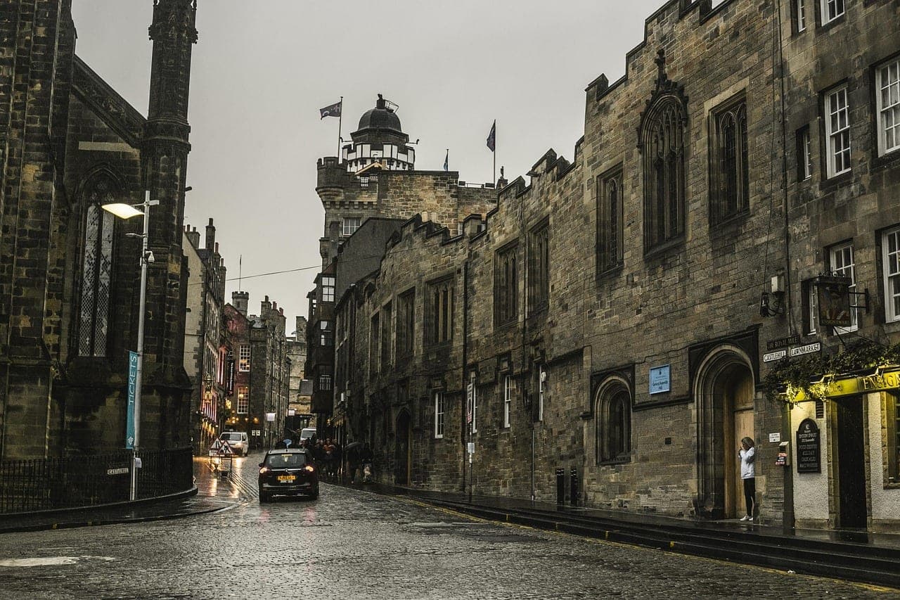 Edinburgh Castle on its volcanic crag above the medieval Royal Mile