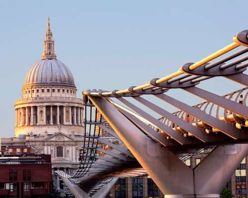 St. Paul's Cathedral and Millenium Bridge, London