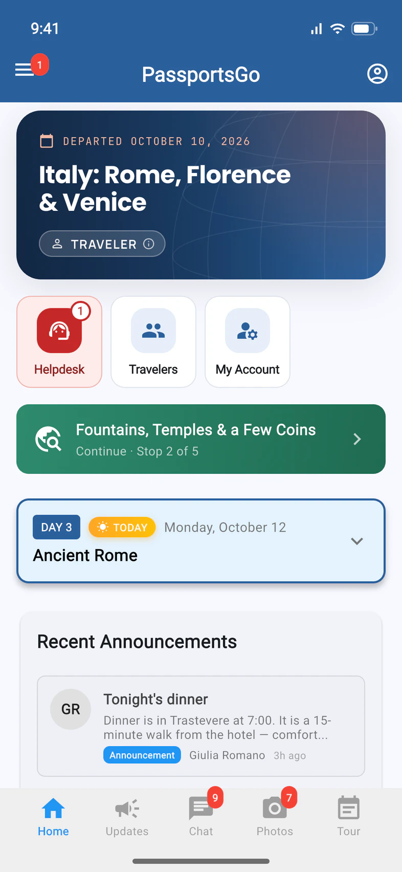 Home with the green City Quest card: Fountains, Temples & a Few Coins, Continue