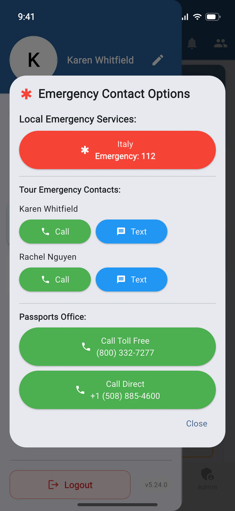 Emergency Contact Options: Local Emergency Services, Italy, Emergency: 112